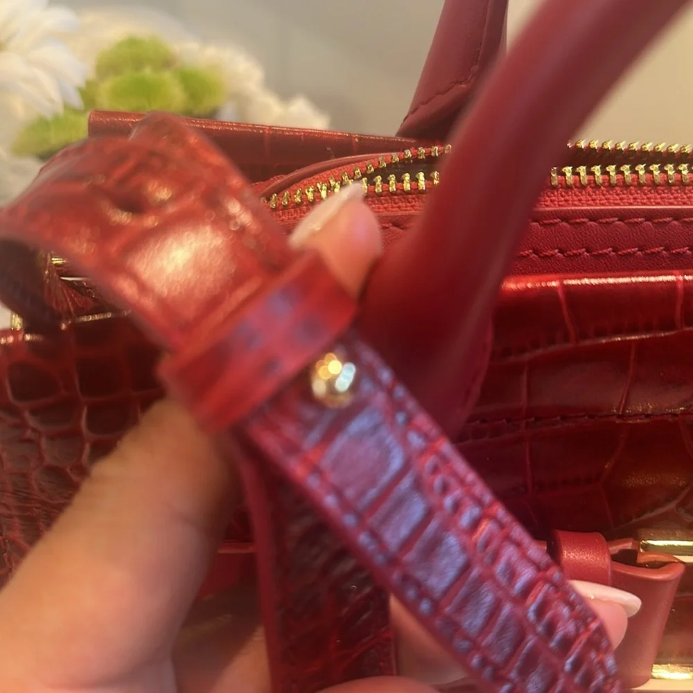 Radley London Agnes Red Croc-Embossed Leather Bag